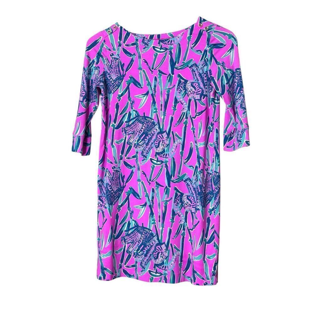 Lilly Pulitzer MiniโSophie Dress elephant tropical resort Girl's XL 13 / 14